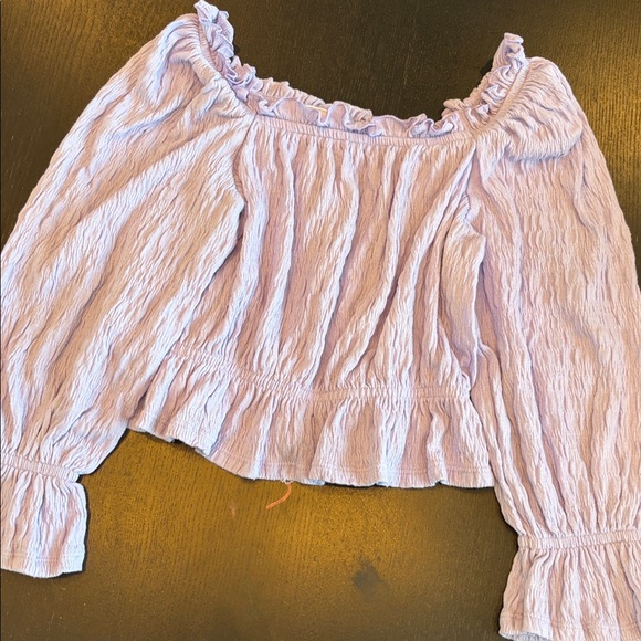 Gap Factory Kids Warm Purple Violet Crinkle Peplum Top Size 5 - Picture 2 of 4